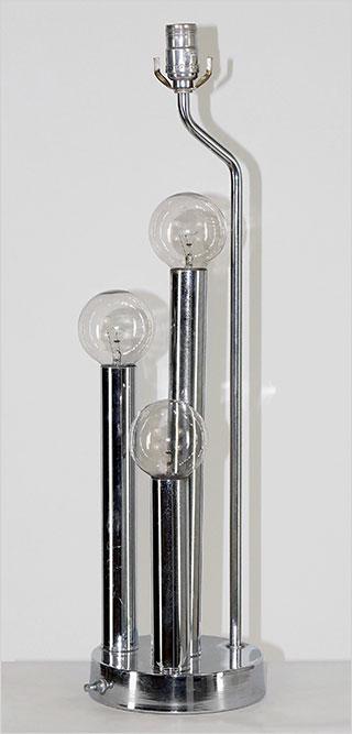A Chrome Three-Light Table Lamp. (1 of 1)