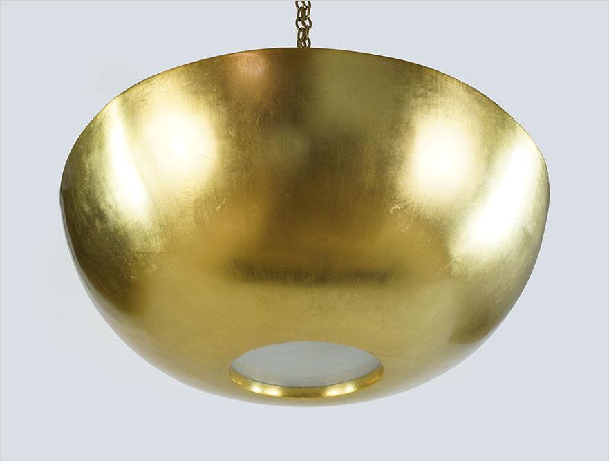 A Round Gilt Plaster Ceiling Fixture. (1 of 2)