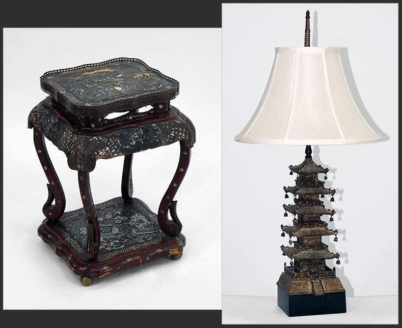 A Bronze Pagoda Form Table Lamp. (1 of 13)