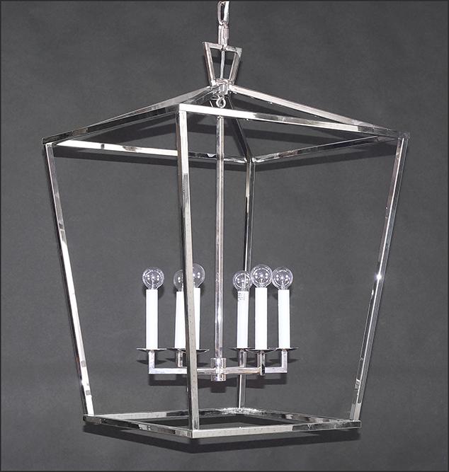 A Chrome Six-Light Hanging Fixture. (1 of 1)