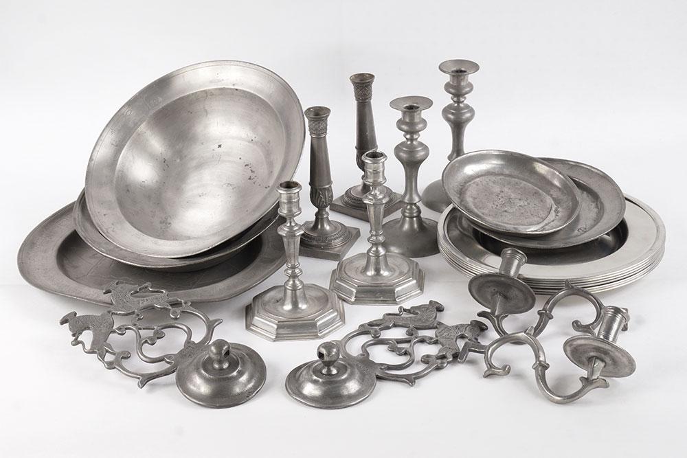 A Collection of Pewter Items. (1 of 1)