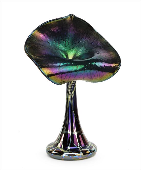 A Stuart Adelman Jack-in-the-Pulpit Art Glass Vase. (1 of 1)