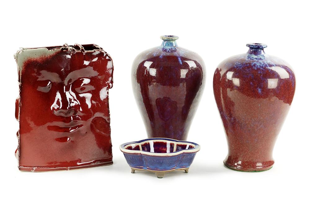 A Pair of Chinese Flambe Glazed Meiping Vases. (1 of 14)