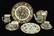 A Collection of Chinese Rose Medallion Porcelain Table