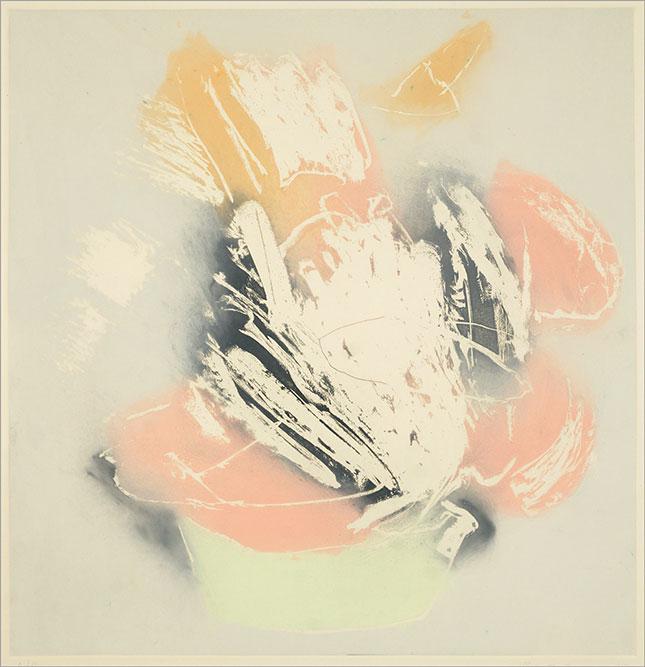 Lucio Pozzi (Italian-American, B. 1935) Angelus.: Lucio Pozzi (Italian-American, B. 1935) Angelus. Color monoprint, pencil signed lower right, dated '83, inscribed A/P, and titled en verso, unframed 24.5" x 23.5"