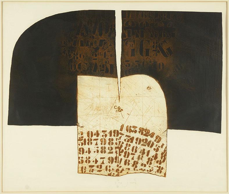 Janez Bernik (Slovenian, 1933-2016) Open Book.: Janez Bernik (Slovenian, 1933-2016) Open Book. Color aquatint, pencil signed lower center, dated '67, numbered 23/50, and inscribed 'I.M.6' 19.25" x 24.5" Frame: 30.25" x 34.25"