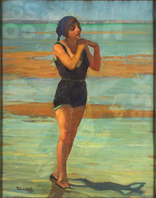 Geza Kovesky (Hungarian, 1887-1950) Bather on the (1 of 4)