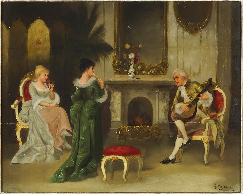 R. Massano (Italian, 19th/20th Century) The Recital. (1 of 3)