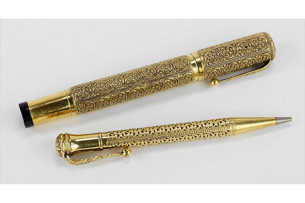 Italian Gold Filled Overlay Fountain Pen and Mechanical (1 of 7)