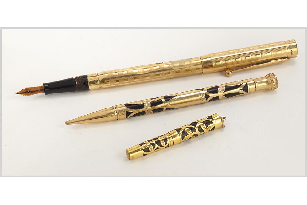 Eclipse and Salz Gold Filled Fountain Pens. (1 of 1)