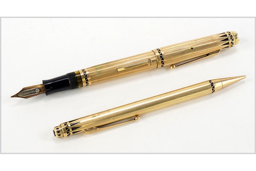 WAHL EVERSHARP CORONET FOUNTAIN PEN AND PENCEL SET. (1 of 1)