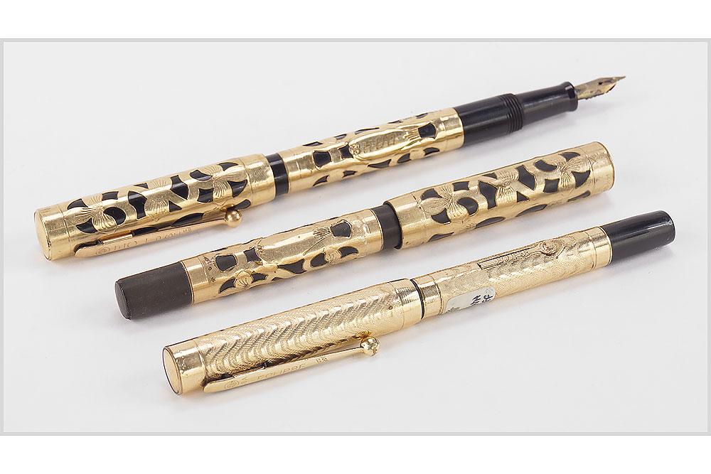Eclipse Gold Filled Overlay Fountain Pens. (1 of 1)