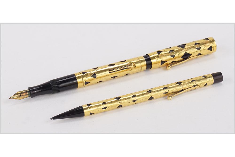 Waterman 18k Gold Filled Filigree Overlay Fountain Pen (1 of 1)