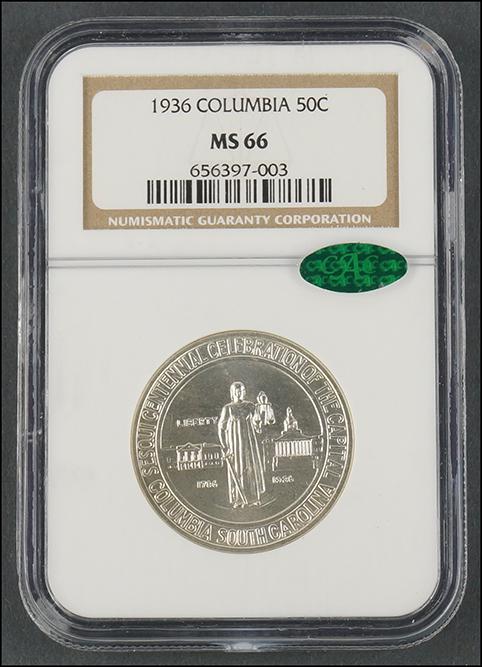1936 Columbia Commemorative Half Dollar Coin NGC MS66. (1 of 1)