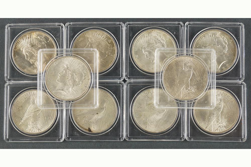 TEN 1923 Peace SILVER DOLLARS. (1 of 1)