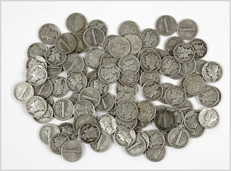 Group of Mercury Dimes. (1 of 1)