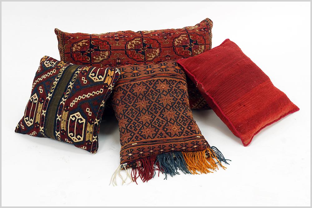 Four Wool Rug Upholstered Pillows. (1 of 1)