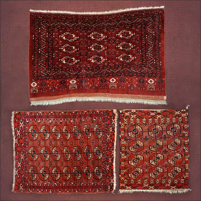 Three Bokhara Wool Rugs. (1 of 1)