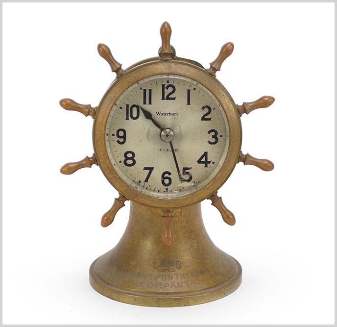 Waterbury Brass Ships Wheel Desk Clock. (1 of 1)