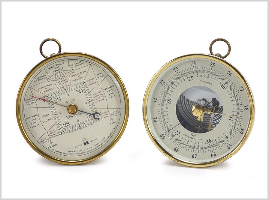 Two Weather Station Barometer and Thermometer. (1 of 1)
