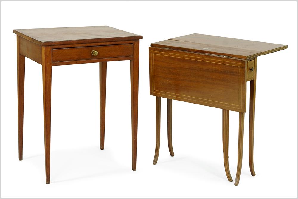 A Hepplewhite Single Drawer Walnut Table. (1 of 1)