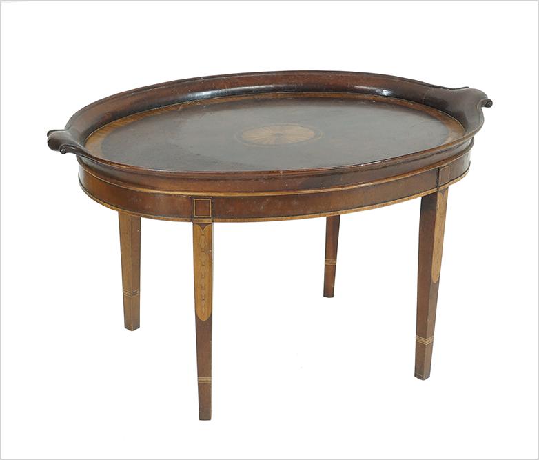 A Sheraton Style Inlaid Mahogany Cocktail Table. (1 of 2)