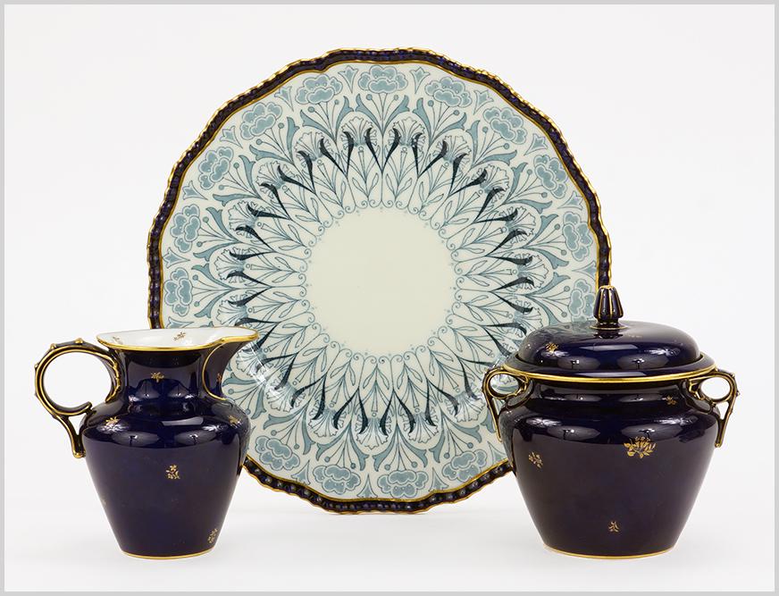 A Set of Six Doulton Burslem Gilt Porcelain Plates. (1 of 1)