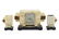 An Art Deco Onyx Clock and Garniture.