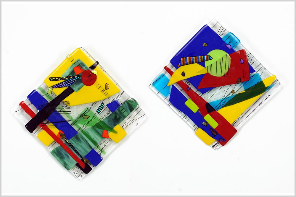 Two Fused Glass Decorative Panels. (1 of 1)