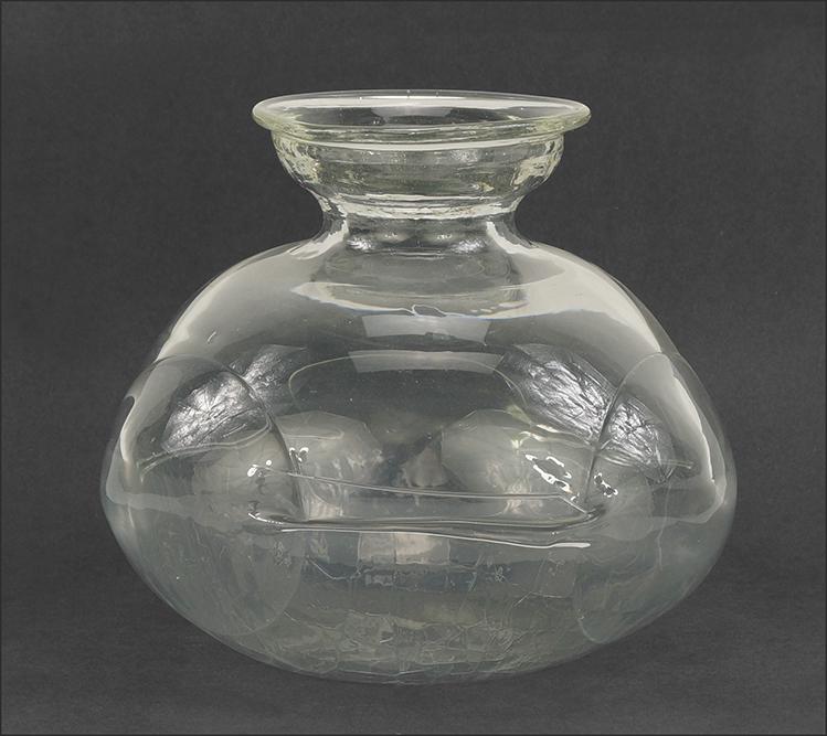 Peter Bramhall (American, B. 1942) A Vase.: Peter Bramhall (American, B. 1942) A Vase. Clear glass vase, signed and dated 1978 on the underside 8" x 9"