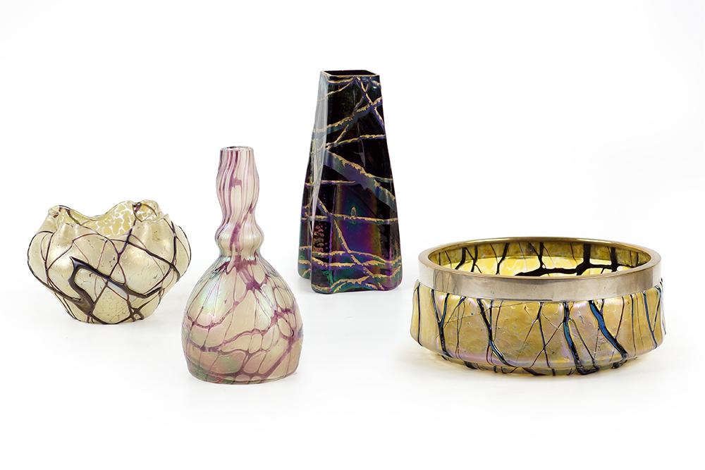 Two Loetz Style Glass Vases. (1 of 1)