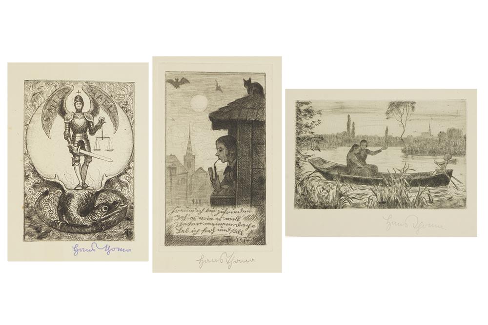 Hans Thoma (German, 1839-1924) Three Drypoints. (1 of 1)