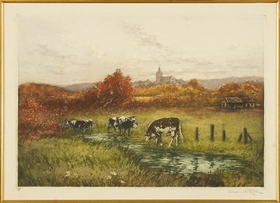Manuel Robbe (French, 1872-1936) Cattle Grazing, (1 of 1)