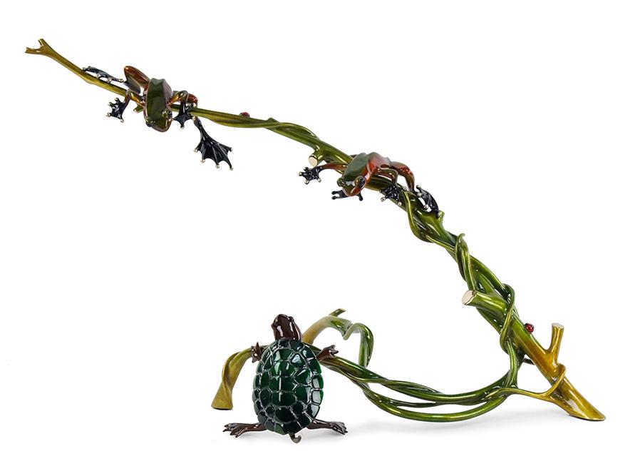 Tim Cotterill (British, B. 1950) Frogs and Turtle. (1 of 1)