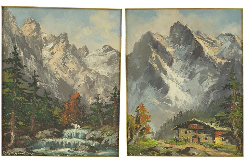 Rolf Hecker (German, 20th Century) Two Alpine Scenes. (1 of 2)