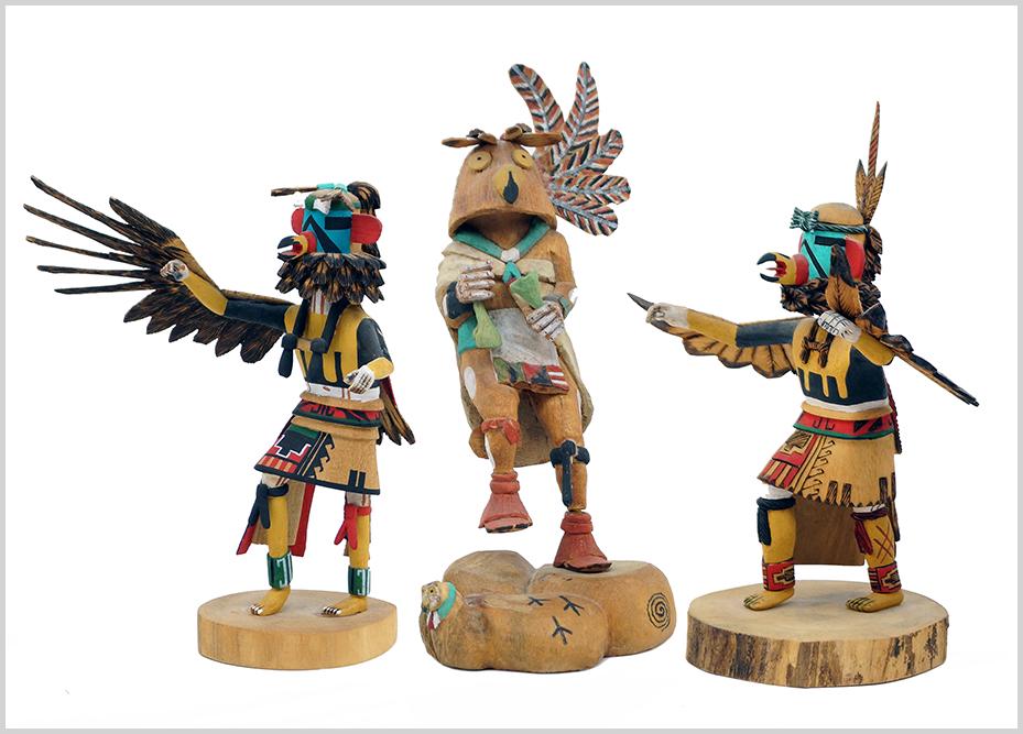 Three Native American Kachina Dolls. (1 of 1)
