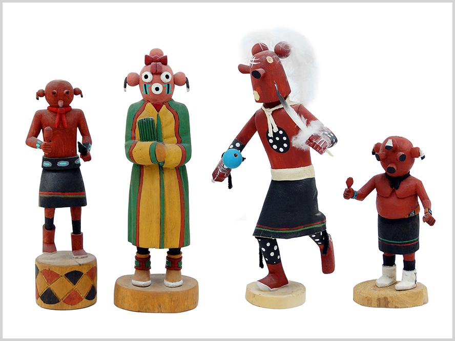 A Collection of Native American Mudhead Kachina Dolls. (1 of 8)