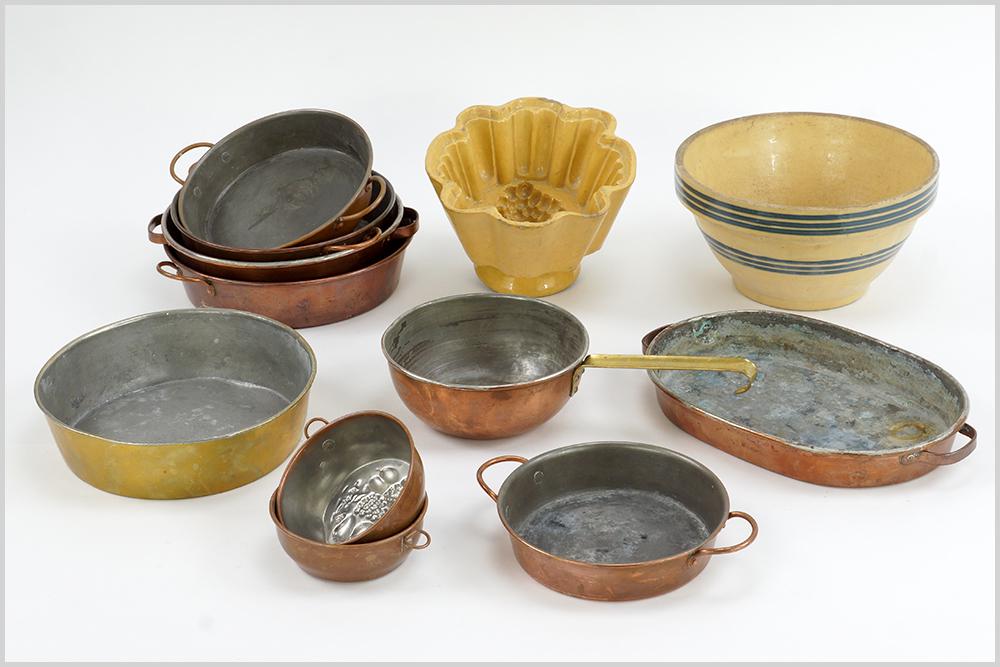A Collection of Copper Cookware & Molds. (1 of 1)