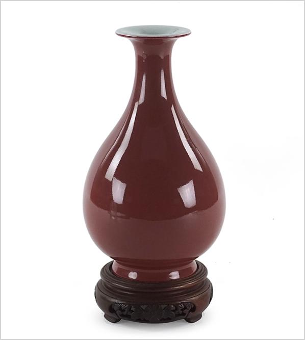 A Chinese Sang de Boeuf Yuhuchunping Vase. (1 of 5)