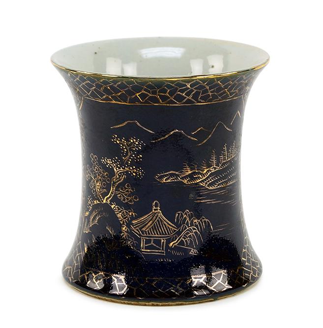 A Chinese Cobalt Glazed Porcelain Brush Pot. (1 of 5)