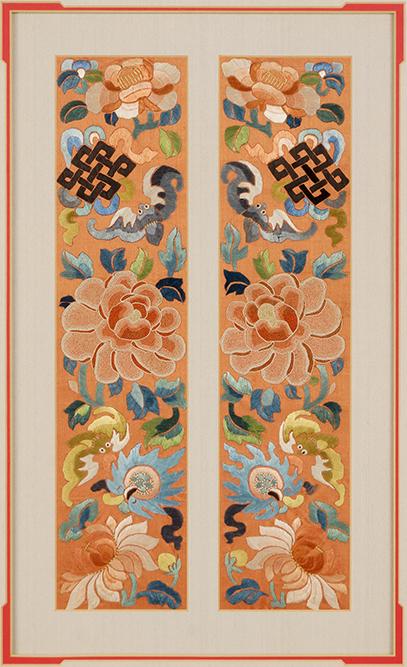 A Pair of Chinese Embroidered Panels. (1 of 1)