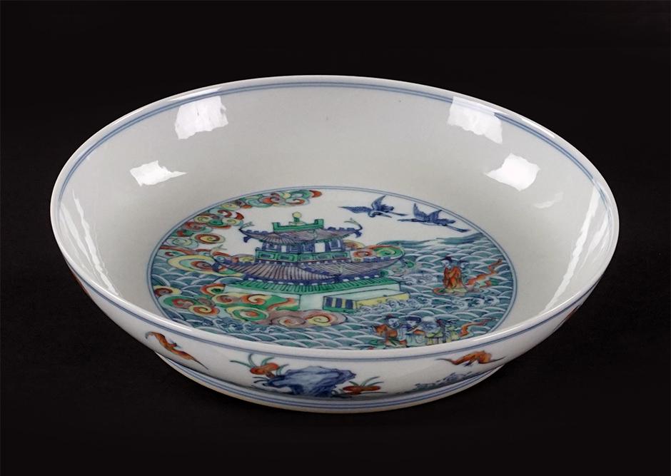 A Chinese Doucai Porcelain Plate. (1 of 6)