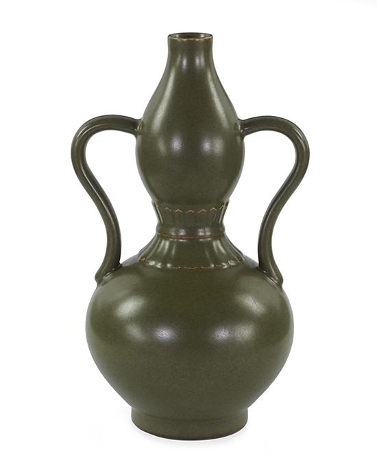 A Chinese Tea Dust Glazed Double Gourd Vase. (1 of 7)