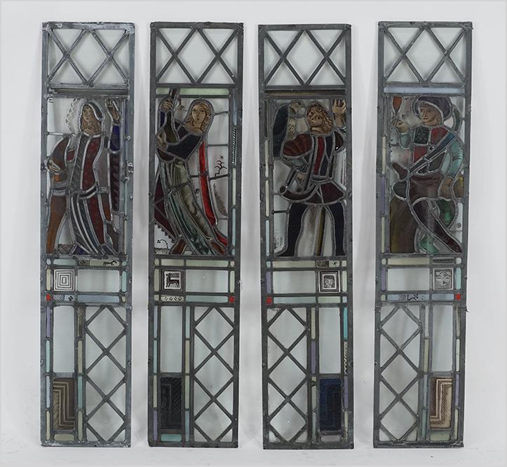 A Set of Four Stained Glass Windows. (1 of 20)