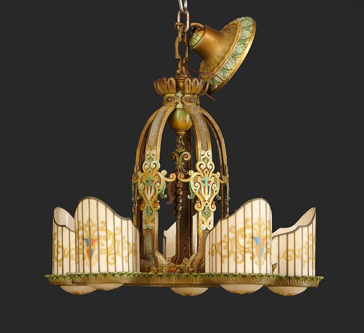 An R. Williamson Chicago Art Deco Five-Light Fixture. (1 of 1)