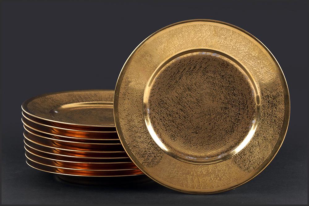 A Set of Ten Hutschenreuther for PIckard Gilt Porcelain (1 of 2)