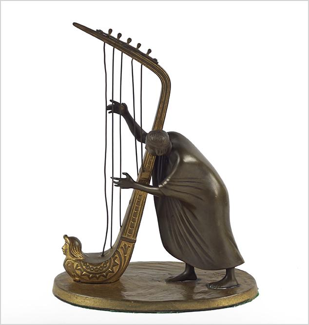 Hans Muller (Czech, 1873-1937) The Harp Player. (1 of 2)