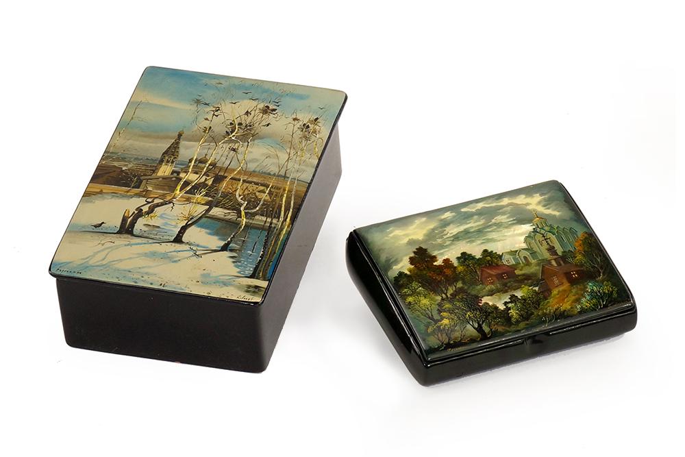 Two Russian Lacquered Boxes. (1 of 1)