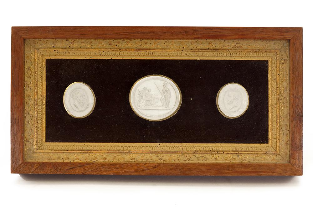 A Framed Group of Grand Tour Cameos. (1 of 1)