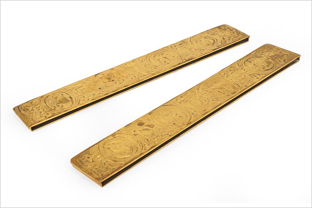 A Pair of Tiffany Studios Blotter Ends in the Zodiac (1 of 2)